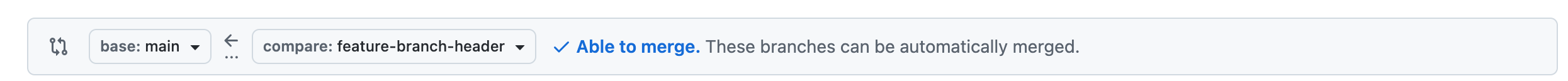 Screenshot showing correct PR target and source branches